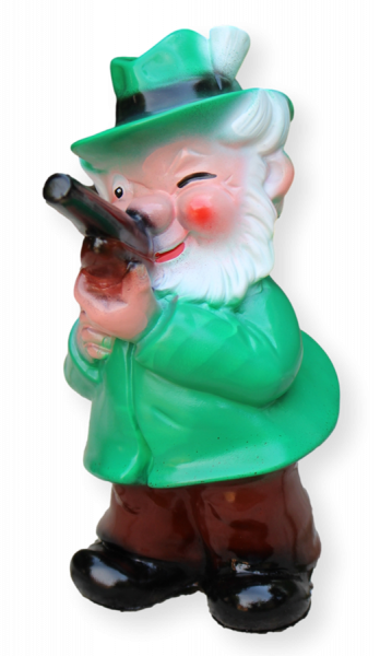 Gartenzwerg Förster Figur Zwerg Jäger mit Waffe H 18 cm Gartenfigur aus Kunststoff