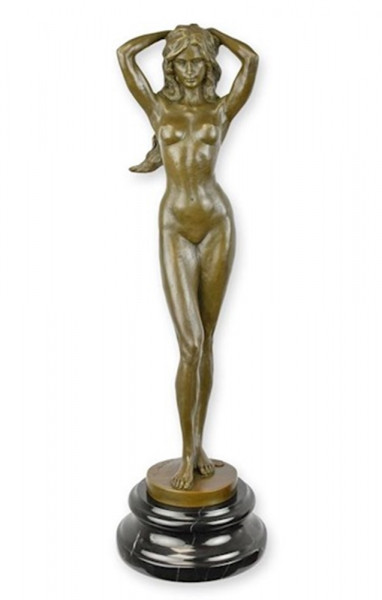 Bronzefigur Frau Akt auf Sockel – Höhe 50 cm – Stilvolle Dekoration aus Bronze