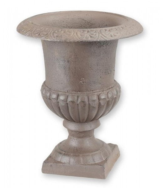 Amphore Blumentopf Braun H 30 cm aus Gusseisen - Gartendeko Deko Vase Pflanzentopf im Barockstil