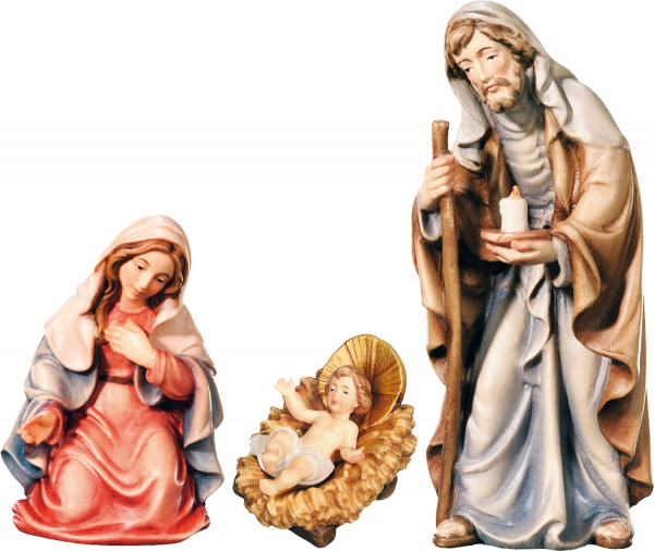 Krippenfiguren Matteo Kollektion Heilige Familie: Maria, Jesuskind und Josef Holzfiguren