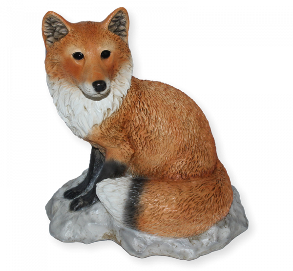 Deko Figur Fuchs sitzend auf Fels Kollektion Castagna aus Resin H 24 cm Tierfigur