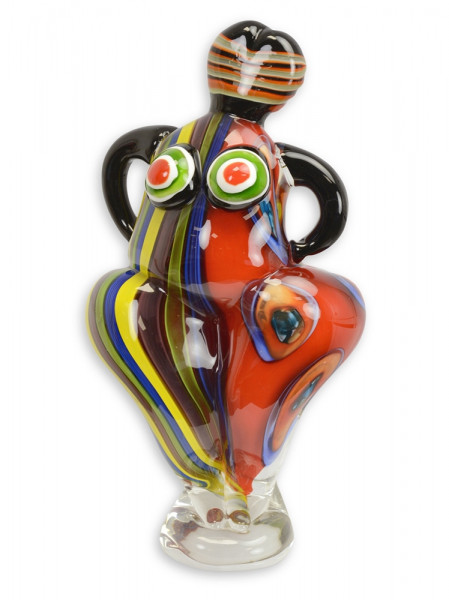 Murano-Stil Glasfigur Abstrakte Frau Höhe 32 cm Moderne Glasfigur Dekofigur aus Glas