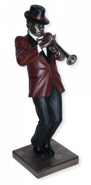 Deko Figur Jazz Musiker Trompeter H 30 cm Jazz Band Dekofigur mit Trompete