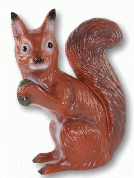 Deko Garten Figur Dekofigur Gartenfigur Tierfigur Eichhörnchen sitzend aus Kunststoff Höhe 25 cm