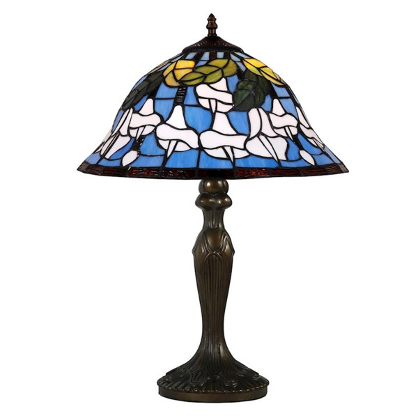 Tiffany Stil Lampe Tischlampe H 59 cm Leuchte Antik Tischleuchte Buntglas Table Lamp