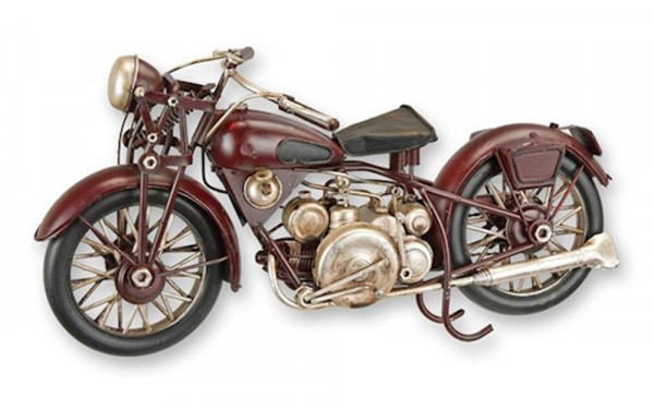 Blechmodell Nostalgie Motorrad in rot Länge 27 cm Deko Blechmotorrad Modellmotorrad