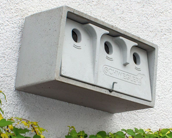 Naturschutzprodukt Sperlingskoloniehaus 2SP Fassadenquartier H 24,5 cm am Gebäude