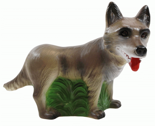 Deko Figur böser Wolf Gartenfigur und Märchenfigur Wolf H 20,5 cm stehend aus Kunststoff