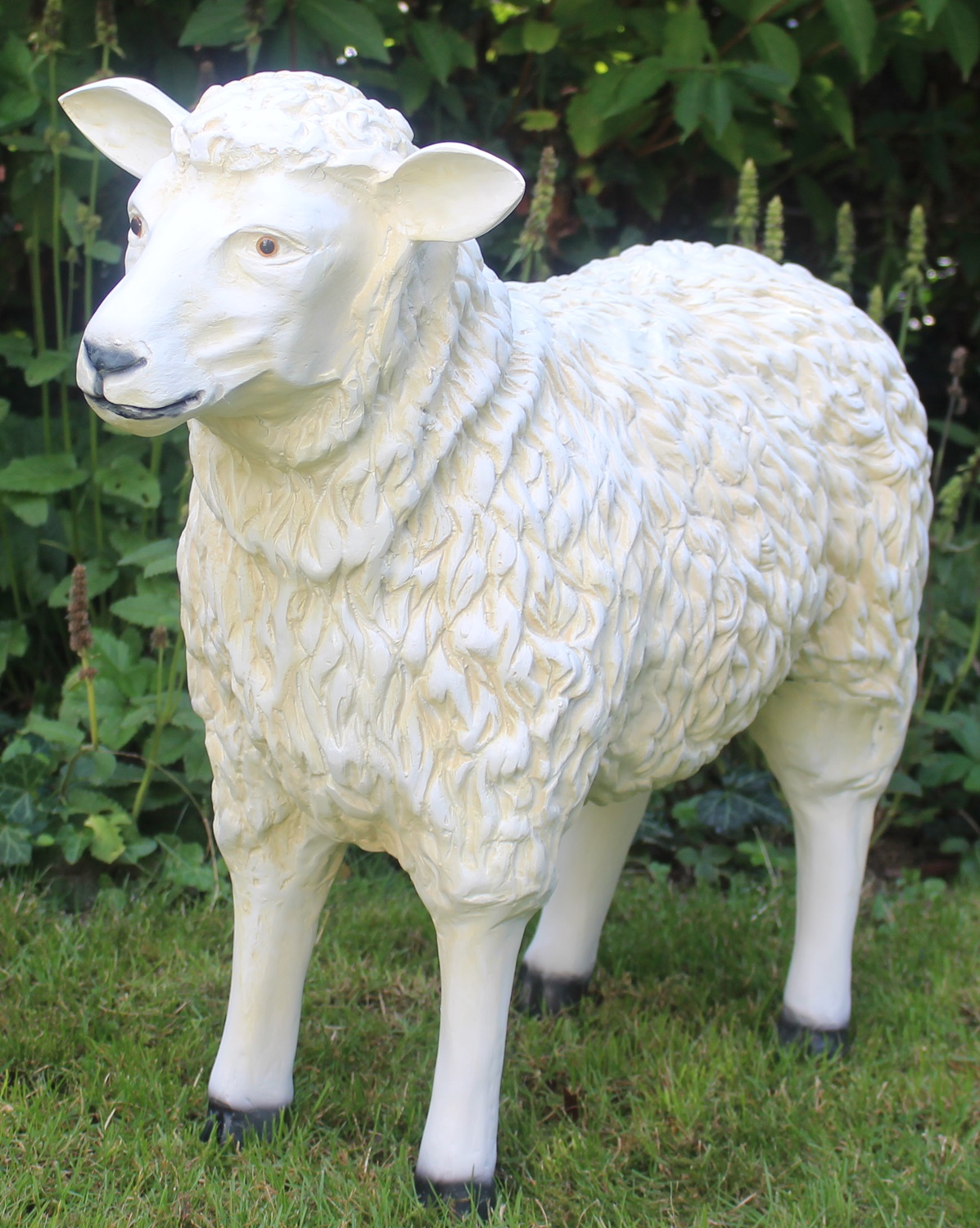 SCHAF Deko Garten Figur ROT Kopf gerade 78 cm Tier Dekoration Bauernhof Skulptur