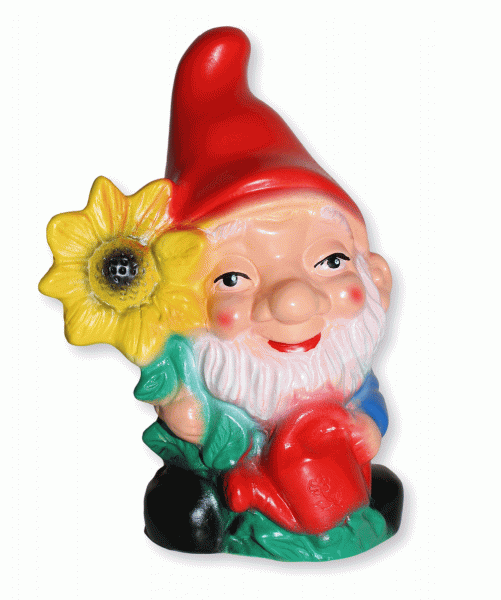 Gartenzwerg mit Sonnenblume Figur Zwerg H 17 cm Gartenfigur Dekofigur aus Kunststoff