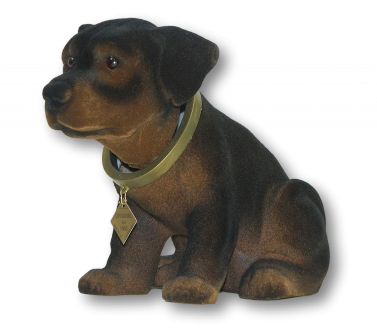 Wackel Figur Hund Rottweiler Wackelfigur H 17 cm braun groß Deko JS