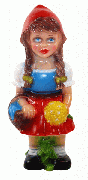 Deko Figur Rotkäppchen Gartenfigur Mädchen Märchenfigur H 31 cm stehend