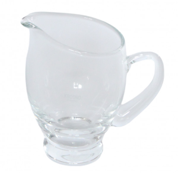 Milchkanne aus Glas H 10 cm Milchkännchen mit Henkel kleine Glaskanne Krug für Saucen transparent