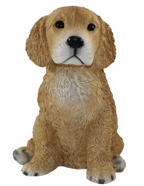 Deko Figur Hund Golden Retriever Welpe Hundefigur sitzend Kollektion Castagna aus Resin H 24 cm