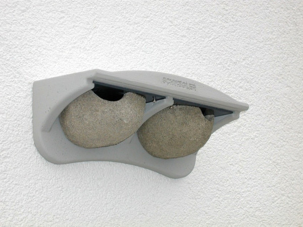 Naturschutzprodukt Mehlschwalben-Fassadennest Typ 11 mit 2 Nestern grau