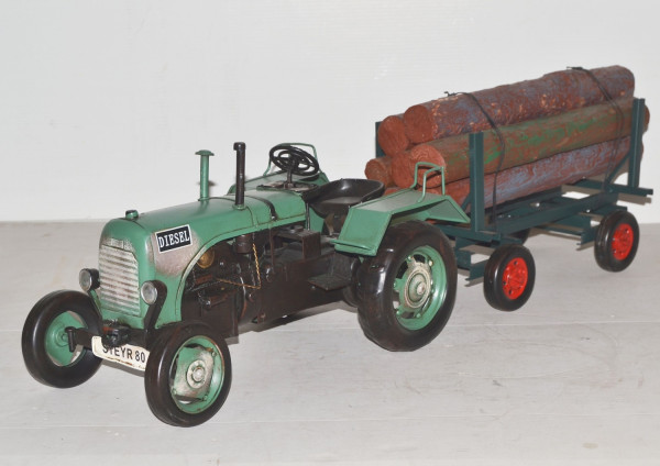 Traktor-Steyr-Oldtimer-Blechmodell-Trecker-Holzanhaenger-ini37416.37718.1