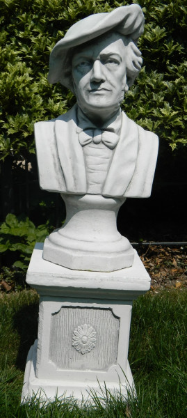 Beton Figuren Skulpturen Büste Komponist Richard Wagner auf klassischer Säule H 69 cm Statuen