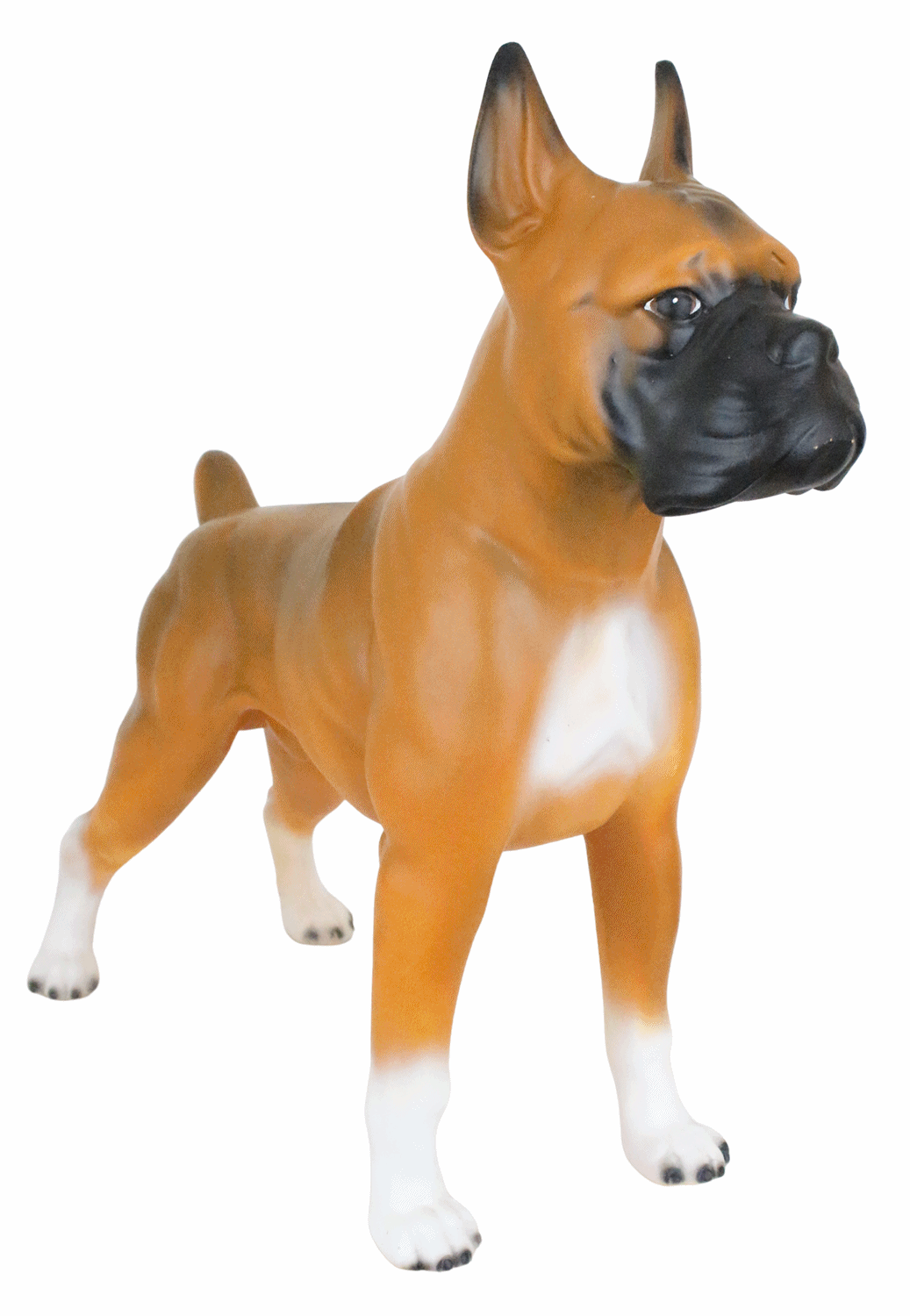 Dekofigur Boxer Hund Deko Figur H 49 cm aus Kunstharz Tierfigur