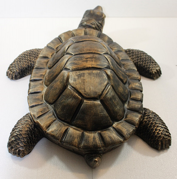 Rakso Deko Figur Schildkröte groß Gartenfigur H 16/L 66 cm Dekofigur