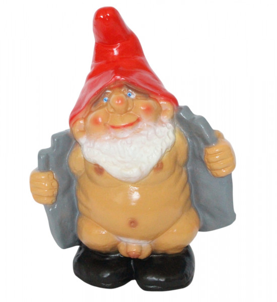 Gartenzwerg Exhibitionist Zwerg Höhe 35 cm - Humorvolle Dekofigur für Garten & Innenbereich