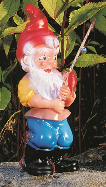 Gartenzwerg als Angler Figur Zwerg H 45 cm Gartenzwerg Gartenfigur aus Kunststoff