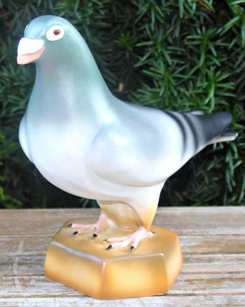 Deko Figur Gartenfigur Vogel Taube stehend H 23 cm x L 26 cm Vogelfigur Tierfigur aus Kunstharz