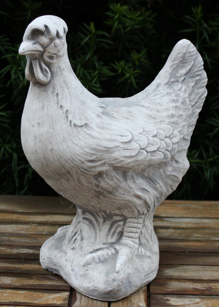 Beton Figur Henne Vogelfigur H 29 cm Vogel Dekofigur und Gartenfigur