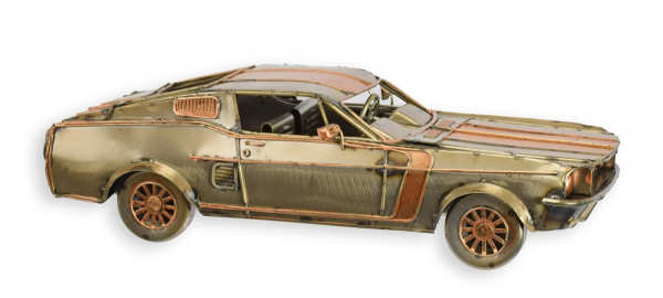 Blechauto Nostalgie Muscle Car in bronze Oldtimer Auto Modellauto L 32 cm aus Blech