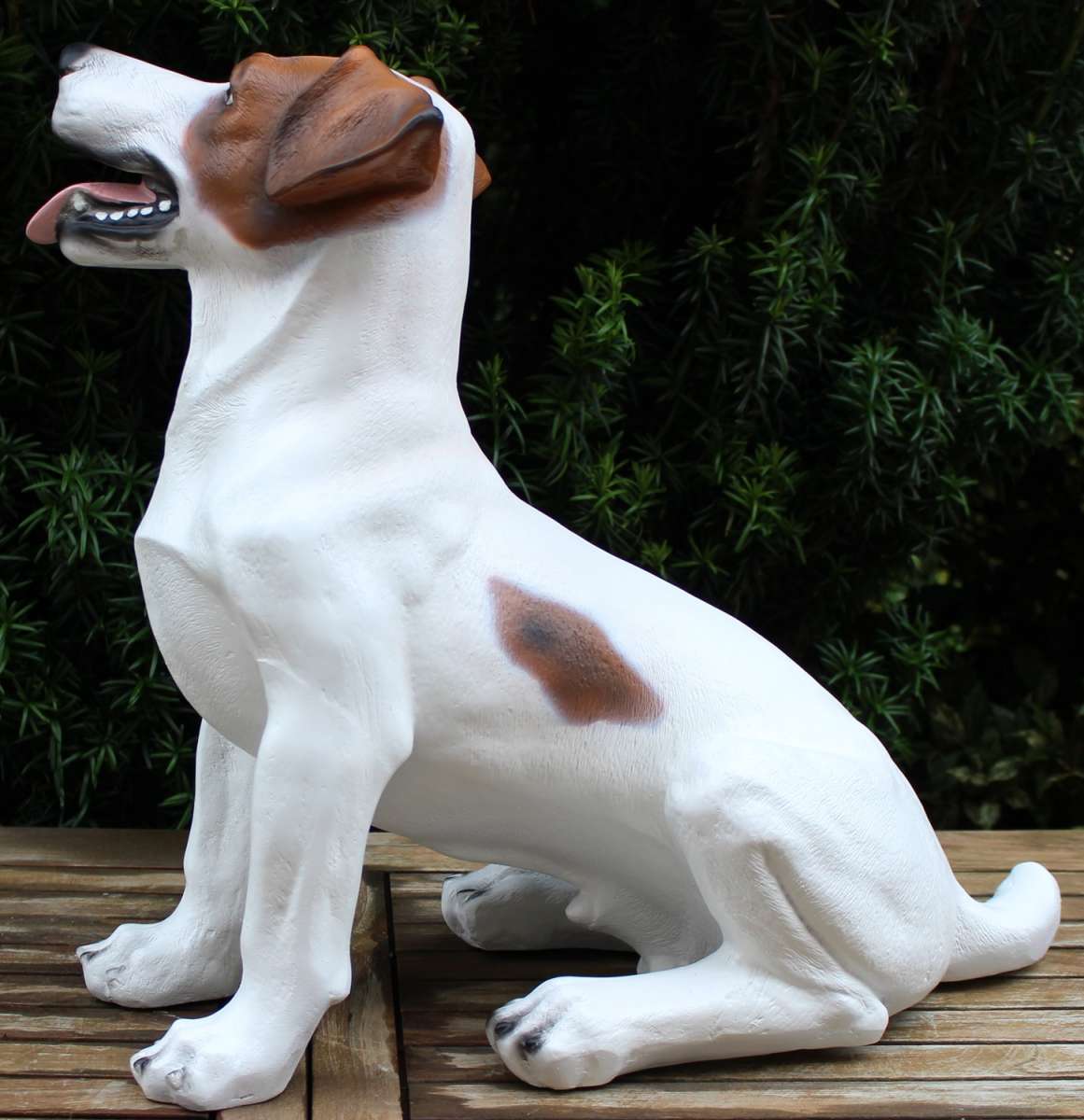 Dekorationsfigur Tierfigur Hund Jack Russel sitzend Hundefigur