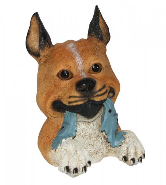 Dekofigur Hundeskopf Höhe 28 cm Hund Figur Gartenfigur aus Kunstharz