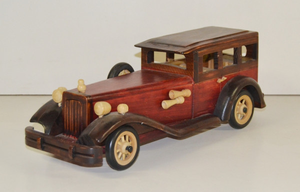 Holzauto Nostalgie Modellauto Oldtimer L 37 cm Nostalgisches Modellwagen aus Holz