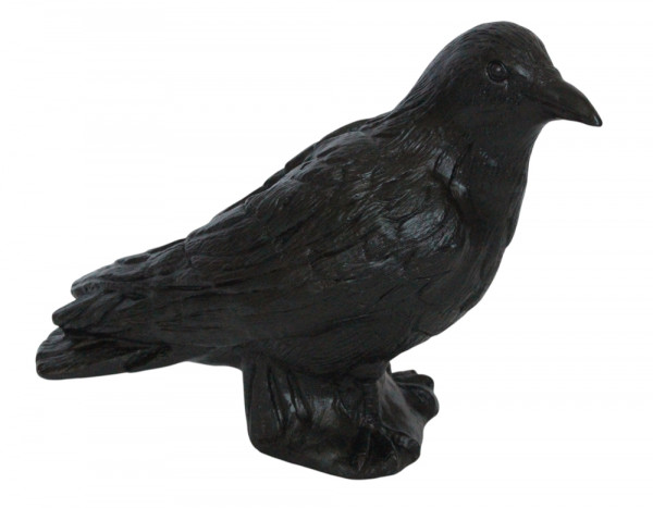 Gartenfigur Krähe - Vogelschreck Tierfigur aus wetterfestem Kunststoff, Deko für Garten, Höhe 26 cm