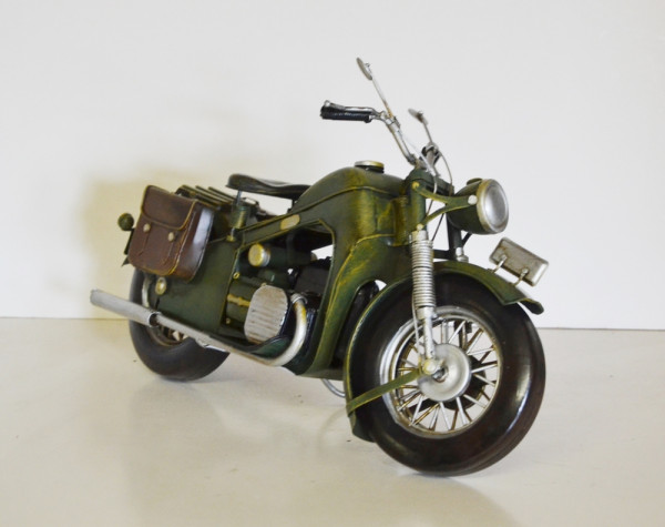 Blechmodell Nostalgie Modellmotorrad Oldtimer Marke Triumph Motorrad Modell aus Blech L 30 cm