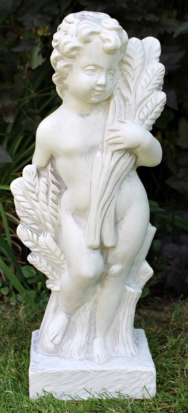 Deko Figur Statue Vierjahreszeiten Putte Sommer stehend H 70 cm klassische Gartenskulptur Kunststoff