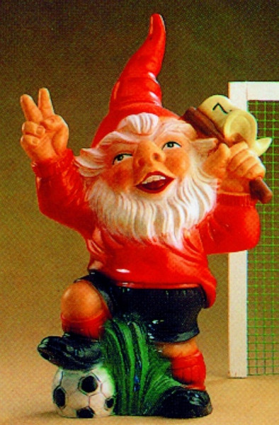 Gartenzwerg als Fußballer Figur Zwerg H 36 cm Gartenfigur aus Kunststoff