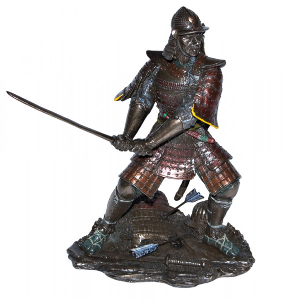 Deko Figur Samurai Art H 21 cm japanischer Krieger in Rüstung mit Schwert Figur