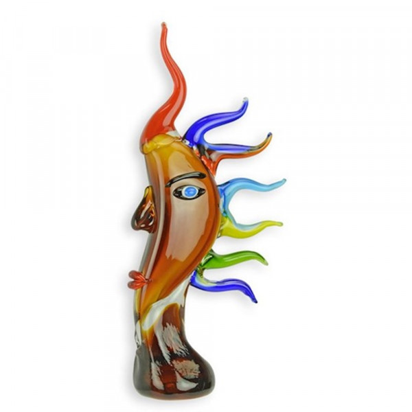 Murano-Stil Abstrakte Glasfigur Sonne Höhe 43 cm Moderne Glasfigur Dekofigur aus Glas