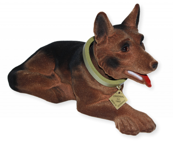Wackel Figur Hund Schäferhund Wackelfigur H 18 cm groß Dekofigur mit Wackelkopf