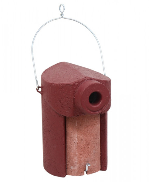 Naturschutzprodukt Nisthöhle Typ 3SV Flugloch 34 mm Nisthilfe mit Katzen- Marderschutz in rot