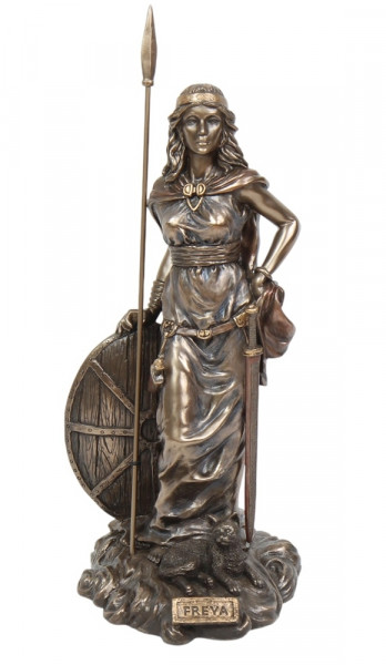 Parastone Statue Freya H 33 cm Nordische Göttin Figur mit Speer, detailreiche Mythologie Dekofigur