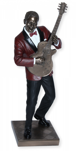 Deko Figur Jazz Musiker Figur Gitarrist H 32 cm Jazz Band Skulptur Dekofigur mit Gitarre
