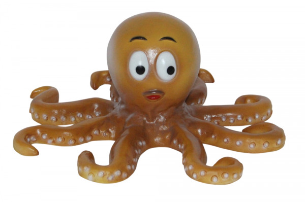 Lustige Oktopus-Figur Höhe 13 cm - Dekoration Dekofigur aus Kunststoff mit großen Augen
