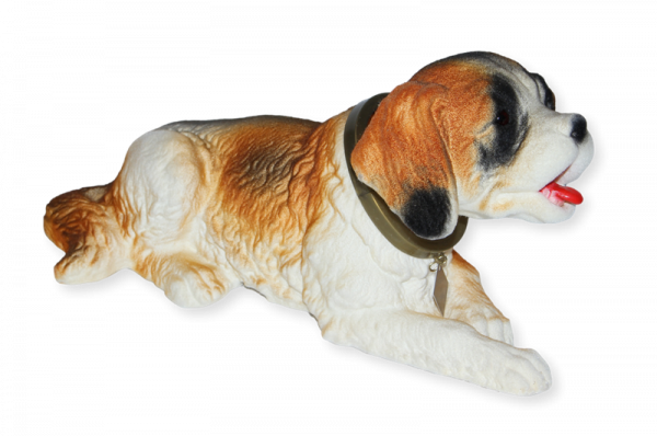 Wackel Figur Hund Bernhardiner Wackelfigur H 14 cm liegend groß Dekofigur mit Wackelkopf
