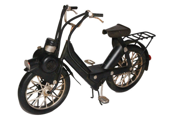 Blechmodell Mofa Oldtimer Solex Mofa-Fahrrad in schwarz L 25 cm aus Blech