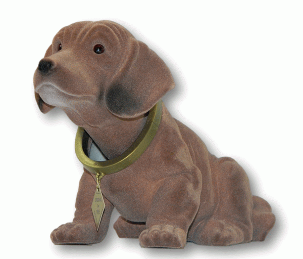 Wackel Dackel Figur Hund Dackel Wackelfigur H 18 cm groß stehend mit Wackelkopf