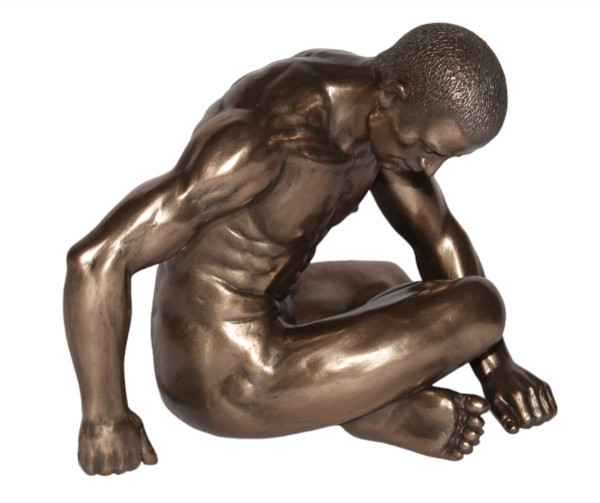Deko Figur Body Talk Kollektion Nackter Mann Schneidersitz B 19,5 cm Bodybuilder Skulptur