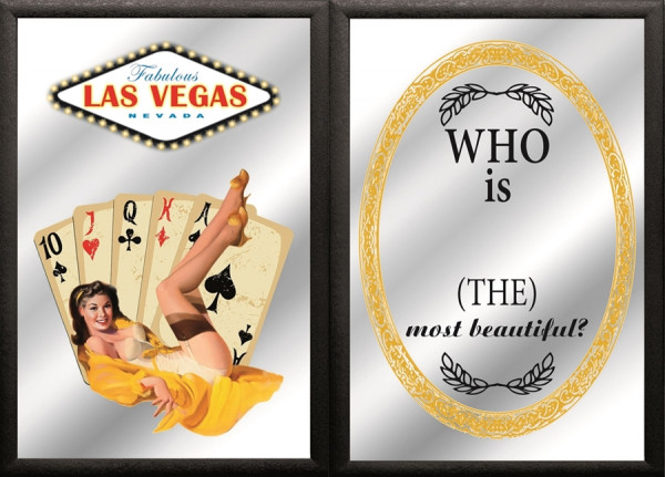 Set: 2 Spiegelbilder Las Vegas Casino Deko Vintage Bar Deko 20x30 cm Nostalgie Wandbilder