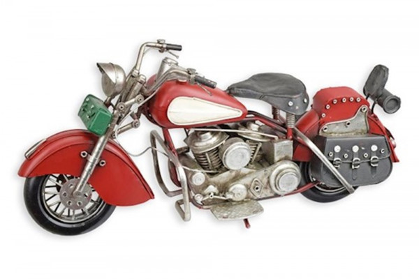 Blechmodell Nostalgie Motorrad in rot Länge 57,5 cm Deko Blechmotorrad Modellmotorrad