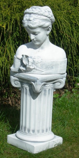 Beton Figuren Skulptur Statue Büste Iris auf ionischer Säule H 62 cm Dekofiguren und Gartenskulpture