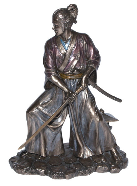 Deko Figur Samurai Art H 21 cm japanischer Krieger im Kimono mit Samurai-Schwert Figur